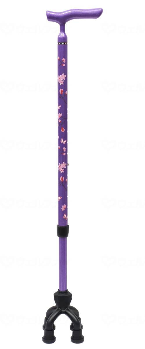 Shima Seisakusho Aluminum MIX 4-point movable small type 75MA Cherry blossom pattern purple