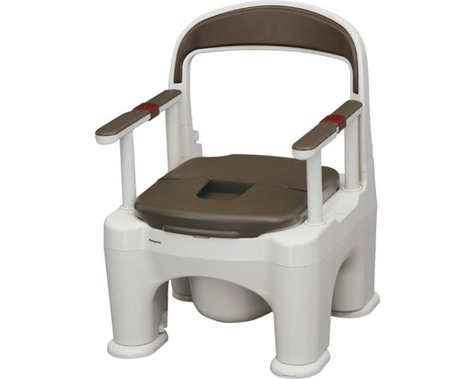 Portable Toilet &lt;Zaraku&gt; Lafine / PN-L30213B Deodorizing warm seat type with tilted legs Mocha brown 1 unit
