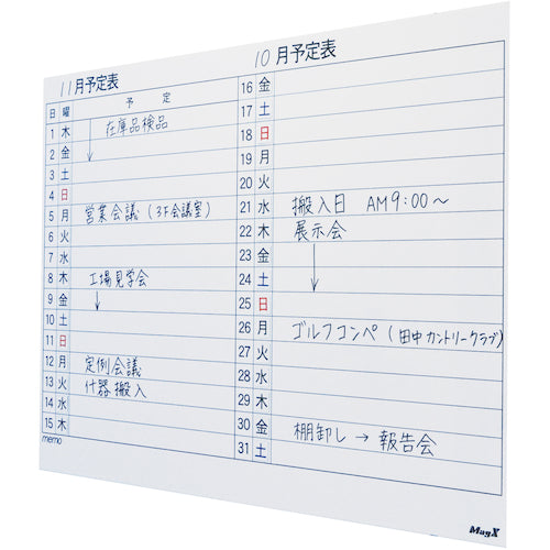 마그엑스 마그넷 스케줄 보드 시트 월간 90120 MSVP-90120M 1장