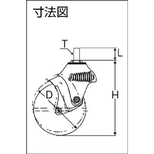 ハンマー　クッションキャスターＭ１２Ｘ１．７５線径２．３　940BEA-FR100-M12-23　1 個