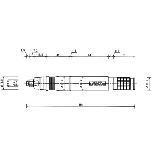 ＶＥＳＳＥＬ　エアーマイクログラインダーＧＴＭＧ７５ＳＡＲ　GT-MG75SAR　1 台