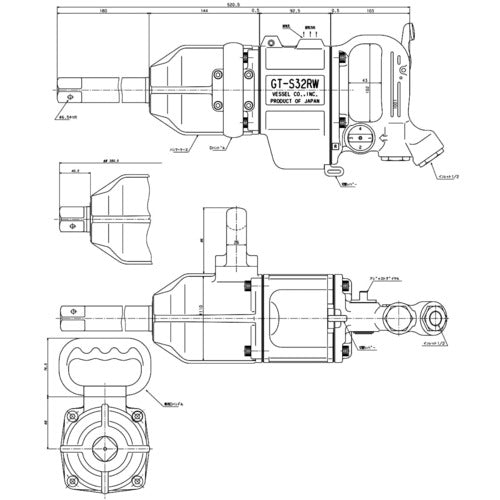 ＶＥＳＳＥＬ　エアーインパクトレンチＧＴＳ３２ＲＷ　GT-S32RW　1 台