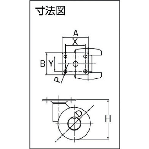 パーツ　キャスパッド　プレート式双輪キャスターナイロン車　荷重１１７．６　黒　CNPF75B　1 個