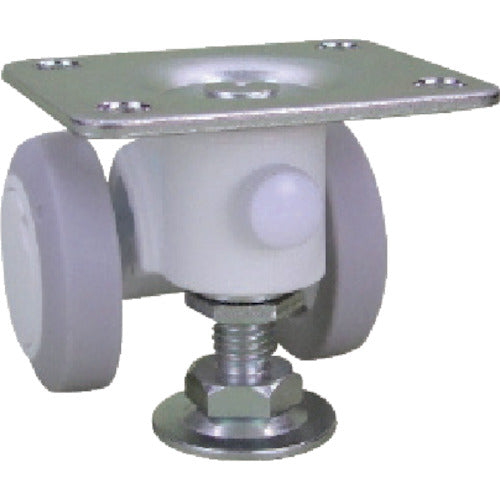 Parts Caster Pad Plate Type Double Wheel Caster Elastomer Wheel Load 58.8 White CAPF50UW 1 pc