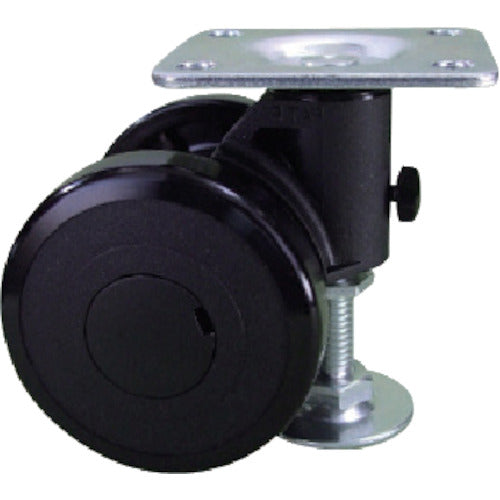 부품 캐스패드 플레이트식 쌍륜 캐스터 나일론 자동차 하중 117.6 블랙 CAPF75B 1개