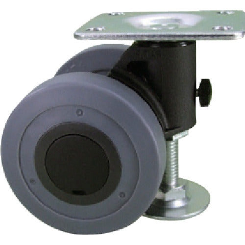 부품 캐스패드 플레이트식 쌍륜 캐스터 엘라스토머 차량 하중 117.6 블랙 CAPF75UB 1개