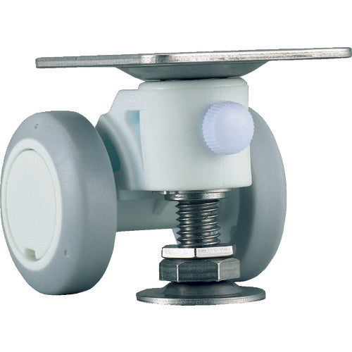 Parts Caster Pad Plate Type Double Wheel Caster Elastomer Wheel Load 58.8 White CAPS50UW 1 pc