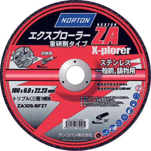 ＮＯＲＴＯＮ　研削砥石　エクスプローラーＺＡ　１８０　2TW180XPRDZA60-30　10 枚