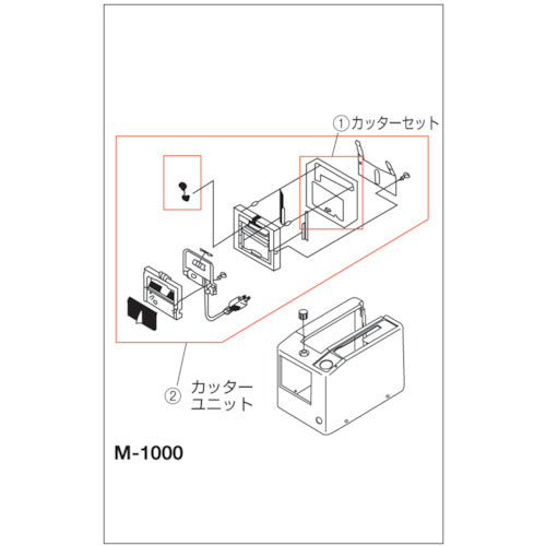 ＥＣＴ　テープディスペンサー用部品　テープカッターセット１．２　（Ｍ−１０００・Ｍ−２０００・ＭＳ−１１００・ＭＳ−２２００用）　254/255　1 Ｓ