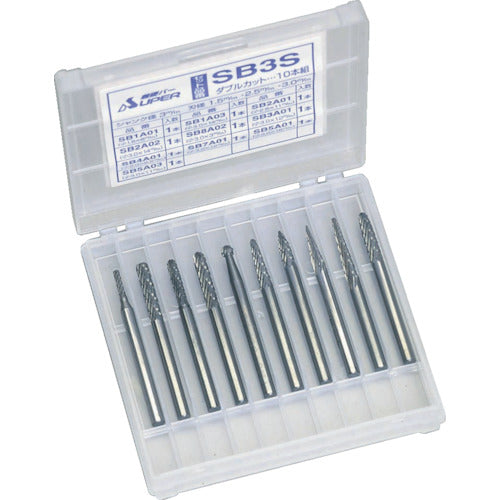 Super Super Carbide Bur Set Shank Diameter 3mm Set of 10 All Carbide SB3S 1 S