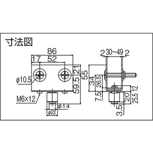 ＤＡＩＫＥＮ　３号ステンレスドアハンガー用枠付ガイドローラ　3S-GRAP　1 個