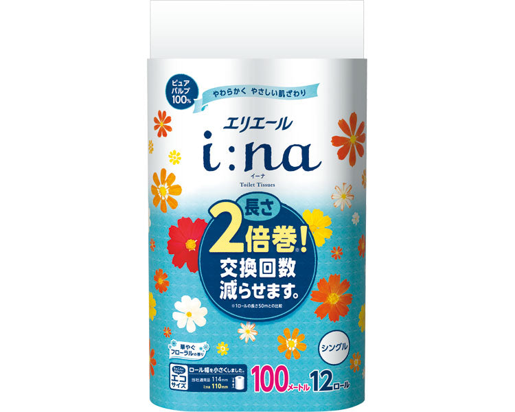 エリエールi:na（イーナ）トイレットティシュー2倍巻 / 21001130　12R　シングル　1 ケース(6袋入)
