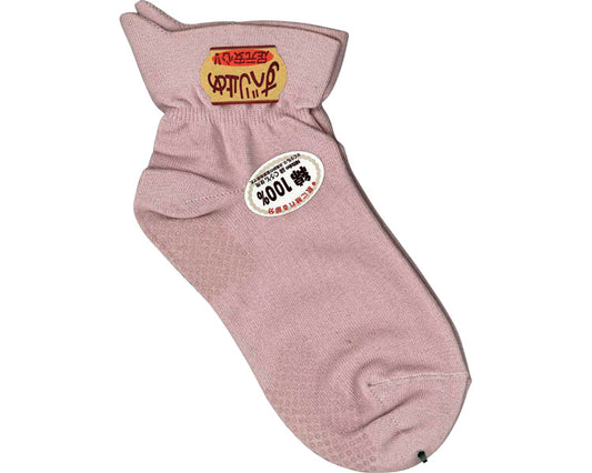 Socks that can be put on with one hand, with anti-slip properties, for women / 501S, pink, 1 pair