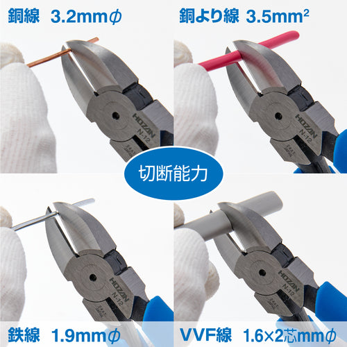 HOZAN Electrician's Nippers 160mm N-12 1 piece