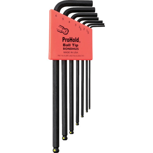 BONDHUS Prohold [R] (L-wrench with screw gripping function) Set of 7 (1.5-6 mm) PBLX7M 1 S