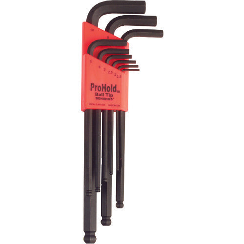 BONDHUS Prohold [R] (L-wrench with screw gripping function) Set of 9 (1.5-10 mm) PBLX9M 1 S