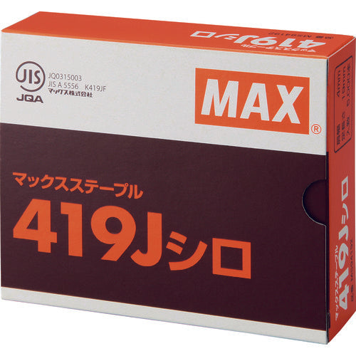 ＭＡＸ　タッカ用ステープル　肩幅４ｍｍ　長さ１９ｍｍ　５０００本入り　419J　1 箱