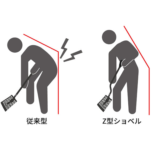 金象　Ｚ型パンチャーショベル　角　Ｐ柄　000367　1 本