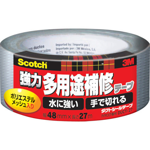 ３Ｍ　スコッチ　強力多用途補修テープ　４８ｍｍ×２７ｍ　シルバー　DUCT-27　1 巻