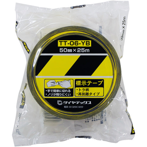 パイオラン　安全表示テープ　５０ｍｍ×２５ｍ　TT-06-YB　1 巻