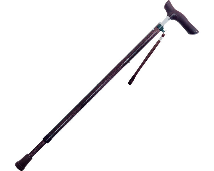 Expandable Joint Leather Walking Stick / 69-NL1 Brown 1 pc