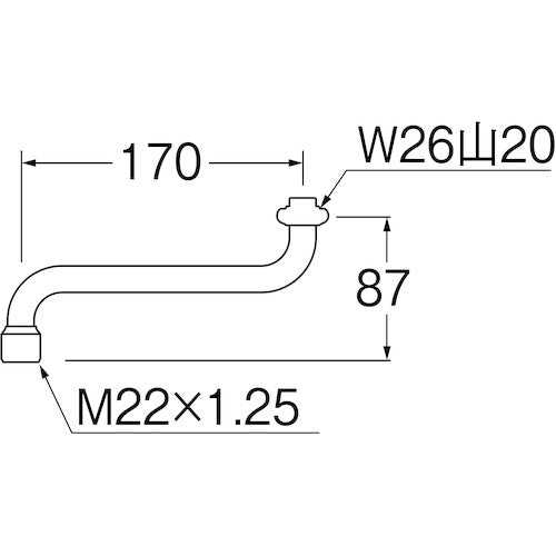 ＳＡＮＥＩ　シャワー自在パイプ　PA10S-60X-16　1 個