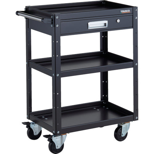 TRUSCO Tool Wagon Eagle Wagon 600 x 400 x H880 with drawer, 4 swivel wheels, black EGW-963VJ-BKBK 1 unit