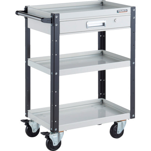 TRUSCO Tool Wagon Eagle Wagon 600 x 400 x H880 with drawer, 4 free-wheeling, white/black EGW-963VJ-WBK 1 unit