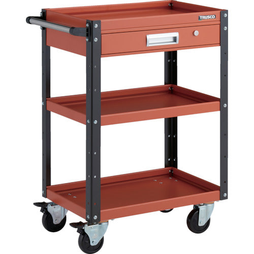 TRUSCO Tool Wagon Eagle Wagon 600 x 400 x H880 with drawer, 4 free-wheeling, orange/black EGW-963VJ-ORBK 1 unit