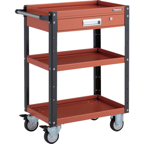 TRUSCO Tool Wagon Eagle Wagon 600 x 400 x H880 with drawer, urethane wheels, orange/black EGW-963VU-ORBK 1 unit