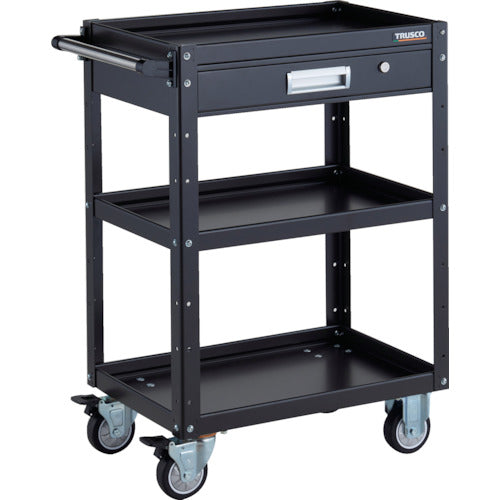 TRUSCO Tool Wagon Eagle Wagon 600 x 400 x H880 with drawer, urethane wheels, black EGW-963VU-BKBK 1 unit