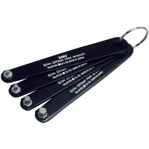 아넥스 슬림 오프셋 육각 렌치 4개 세트 6103-F 1 S