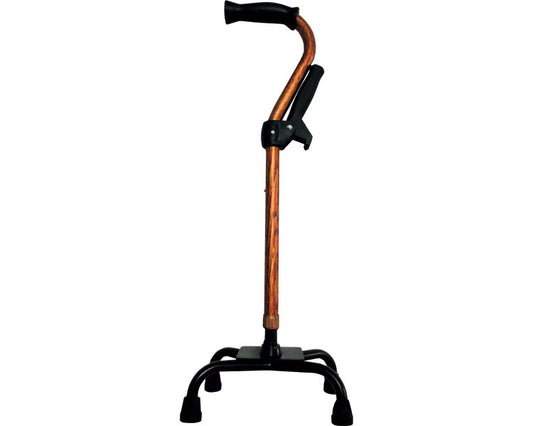 Four-pronged cane with auxiliary grip / WB3802 Woodgrain Brown 1 piece