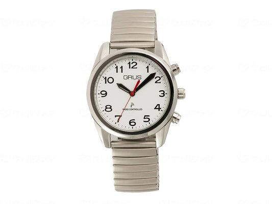 INTEC GRUS Voice Radio Wristwatch White x Silver