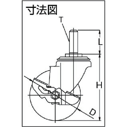 ワコーパレット　エアーキャスターねじ込みタイプ（自在車Ｓ付）荷重１２０車輪径１２５幅３０　AMT-125-NRBDS　1 個