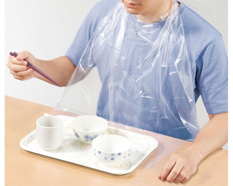 일회용 식사용 앞치마 포켓 첨부 투명 / 73740 60장입 1 작은 상자