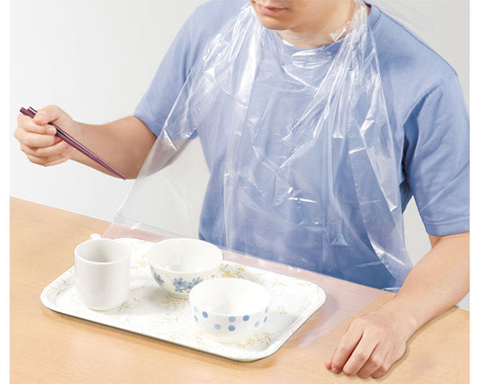 일회용 식사용 앞치마 포켓 첨부 투명 / 73740 60장입 1 작은 상자