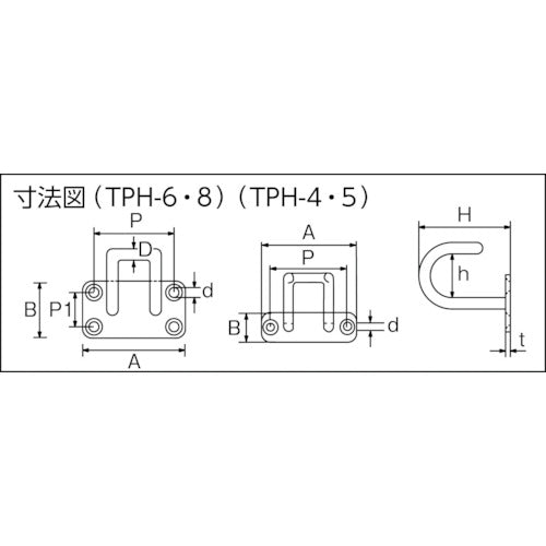 ＴＲＵＳＣＯ　ステンレスワイヤープレートフック　４ｍｍ　（１個＝１袋）　TPH-4　1 個