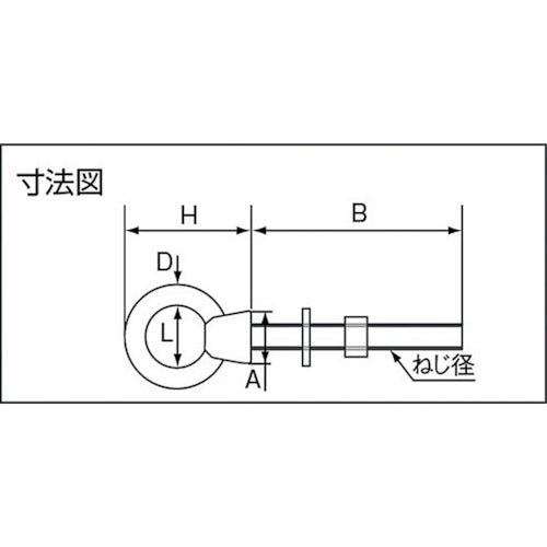 TRUSCO K형 롱 아이볼트 스테인리스제 M12 100mm(1개=1봉) TLK-12M100 1개