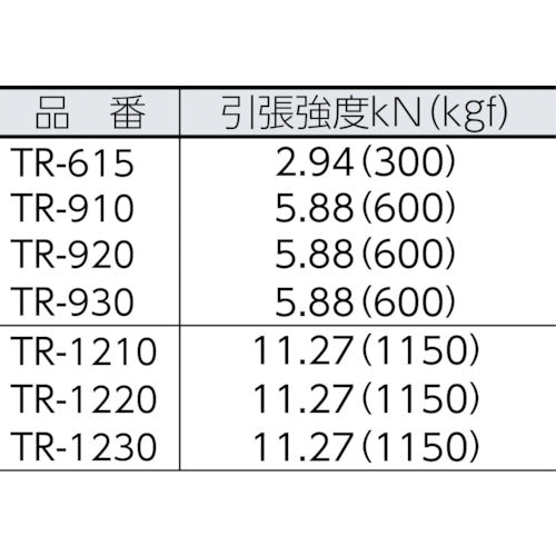 ＴＲＵＳＣＯ　ビニロントラックロープ　３つ打　線径９ｍｍＸ長さ１０ｍ　TR-910　1 巻