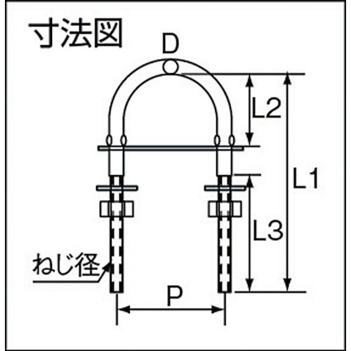 ＴＲＵＳＣＯ　Ｕボルト　ステンレス製　４ｍｍ　（１個＝１袋）　TUB-4　1 個