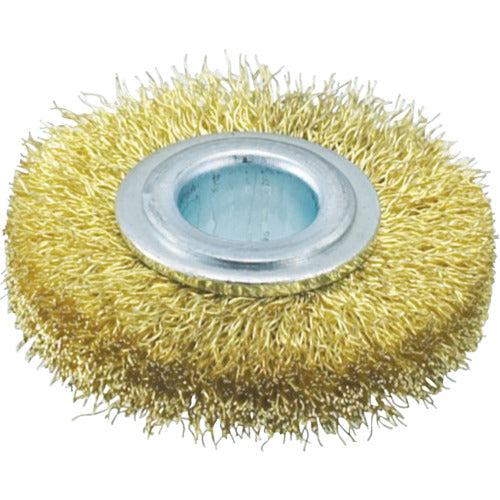 TRUSCO Wheel Brush 38X10mm Hole Brass Wire 0.15mm Diameter TB-6314 1 Piece