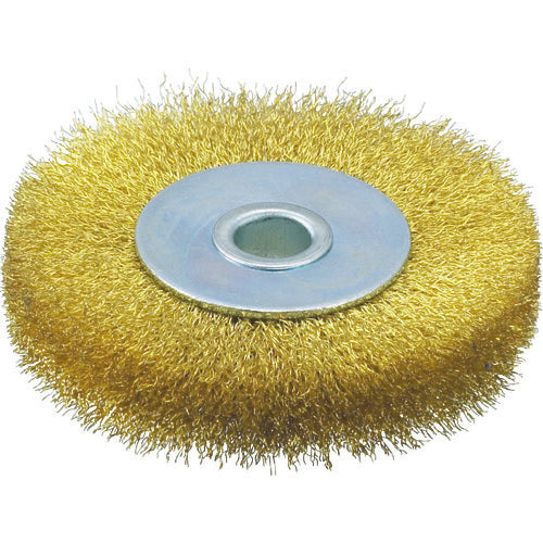 TRUSCO Wheel Brush 75X10mm Hole Brass Wire 0.15mm Diameter TB-6344 1 Piece