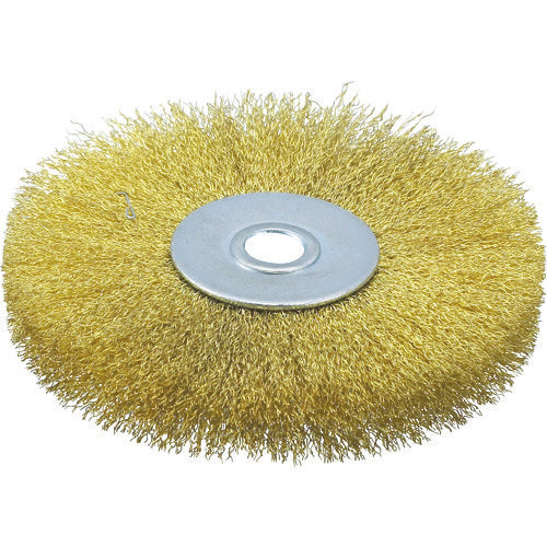 TRUSCO Wheel Brush 100X10mm Hole Brass Wire 0.15mm Diameter TB-6354 1 Piece