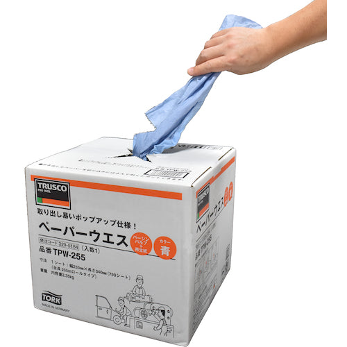 TRUSCO Paper Cloth 235mm x 255m Pop-up Type 1 Roll TPW-255 1 Box