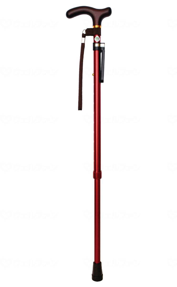Max Factory Color Walking Stick, 10 Levels Adjustable, with Cane Fit, Red