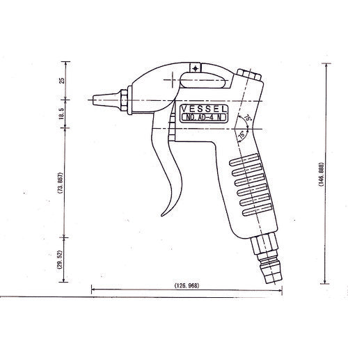 ＶＥＳＳＥＬ　エアーダスター（標準ノズル　ＰＢ付　箱入）　Ｎｏ．ＡＤ−４　Ｎ　AD-4 N　1 個