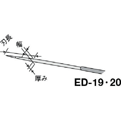 呉英　ＤＩＡヤスリ　ＥＤ−１９　楕円幅４．５×厚み３．２　３６５　ED-19　1 本