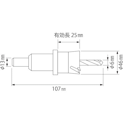 エビ　超硬ホルソー（チタンコーティング）　４６ｍｍ　HO46G　1 本