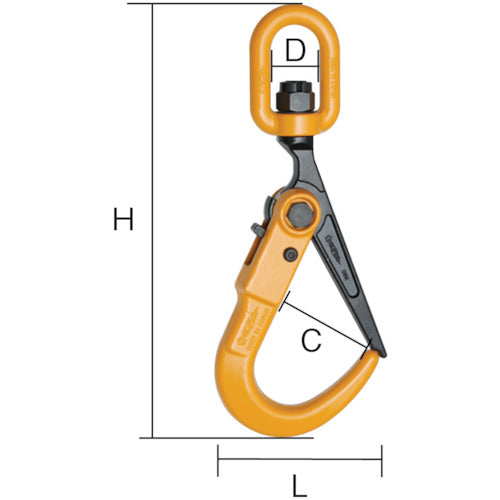 Super Super Lock Hook (with swivel) Capacity: 2 tons Total length: 402 mm SLH2S 1 pc